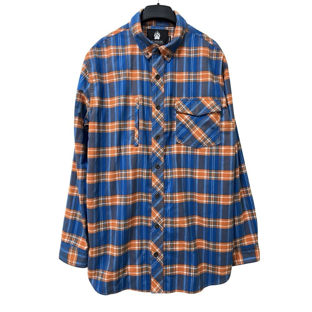 Alaskan Hardgear Mens Boars Nest Plaid Flannel Button Up Shirt Size XLT Country